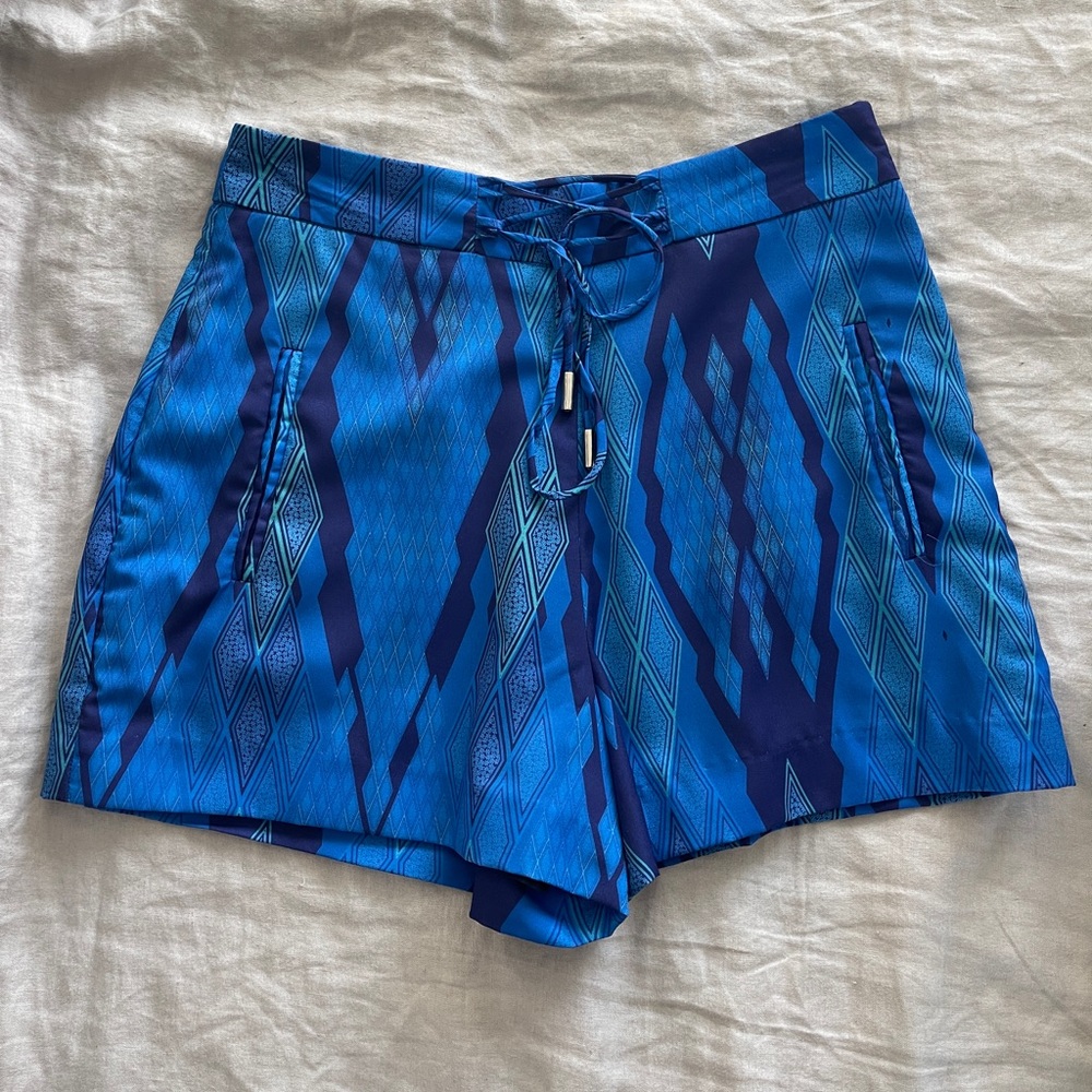 Blue Geometric Shorts